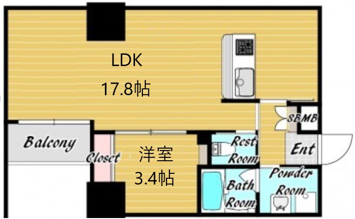 zonna神戸磯上通 203|神戸市中央区磯上通(JR東海道本線(近畿)三ノ宮駅)のマンション間取 zonna神戸磯上通 203|神戸市中央区磯上通(JR東海道本線(近畿)三ノ宮駅)のマンション間取