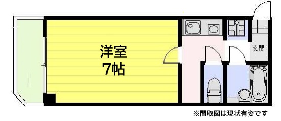 ハイツ湊川 201|神戸市兵庫区福原町(JR東海道本線(近畿)神戸駅)のマンション間取 ハイツ湊川 201|神戸市兵庫区福原町(JR東海道本線(近畿)神戸駅)のマンション間取