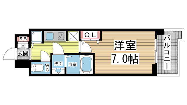 ラヴ神戸三宮 1011|神戸市中央区浜辺通(JR東海道本線(近畿)三ノ宮駅)のマンション間取 ラヴ神戸三宮 1011|神戸市中央区浜辺通(JR東海道本線(近畿)三ノ宮駅)のマンション間取