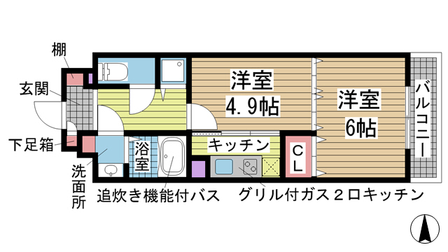 エムズレジデンス神戸 407|神戸市兵庫区中道通(JR東海道本線(近畿)神戸駅)のマンション間取 エムズレジデンス神戸 407|神戸市兵庫区中道通(JR東海道本線(近畿)神戸駅)のマンション間取