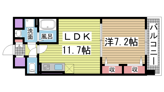 カサアレグリア 202|神戸市兵庫区御崎本町(神戸市営地下鉄海岸線和田岬駅)のマンション間取 カサアレグリア 202|神戸市兵庫区御崎本町(神戸市営地下鉄海岸線和田岬駅)のマンション間取