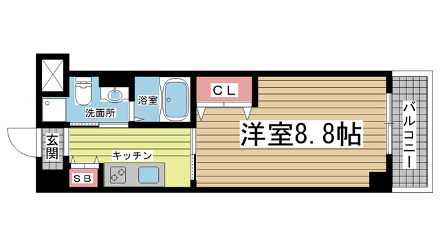 REGALO PLUS 403|神戸市中央区加納町(JR東海道本線(近畿)三ノ宮駅)のマンション間取 REGALO PLUS 403|神戸市中央区加納町(JR東海道本線(近畿)三ノ宮駅)のマンション間取