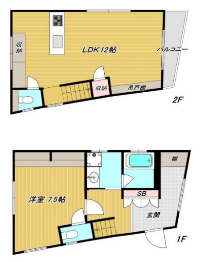 石井町6丁目貸家 1-2F|神戸市兵庫区石井町(神戸市営地下鉄線湊川公園駅)の貸家間取 石井町6丁目貸家 1-2F|神戸市兵庫区石井町(神戸市営地下鉄線湊川公園駅)の貸家間取