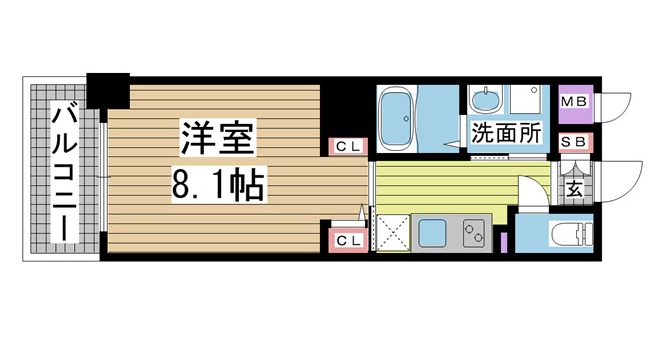ジアコスモ神戸三宮 505|神戸市中央区琴ノ緒町(JR東海道本線(近畿)三ノ宮駅)のマンション間取 ジアコスモ神戸三宮 505|神戸市中央区琴ノ緒町(JR東海道本線(近畿)三ノ宮駅)のマンション間取