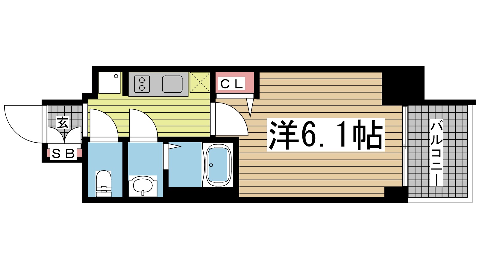 エステムコート神戸グランスタイル 609|神戸市兵庫区大開通(JR山陽本線兵庫駅)のマンション間取 エステムコート神戸グランスタイル 609|神戸市兵庫区大開通(JR山陽本線兵庫駅)のマンション間取
