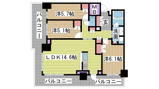 プラウドタワー神戸県庁前 12F|神戸市中央区下山手通(神戸市営地下鉄線県庁前駅)のマンション間取 プラウドタワー神戸県庁前 12F|神戸市中央区下山手通(神戸市営地下鉄線県庁前駅)のマンション間取