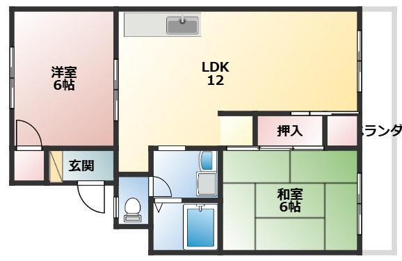 フローラルシティⅡ B棟 103|明石市二見町東二見(JR山陽本線土山駅)のアパート間取 フローラルシティⅡ B棟 103|明石市二見町東二見(JR山陽本線土山駅)のアパート間取