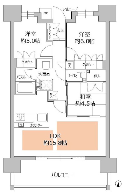 ザ・パークハウス神戸元町 903|神戸市中央区花隈町(神戸市営地下鉄線県庁前駅)のマンション間取 ザ・パークハウス神戸元町 903|神戸市中央区花隈町(神戸市営地下鉄線県庁前駅)のマンション間取