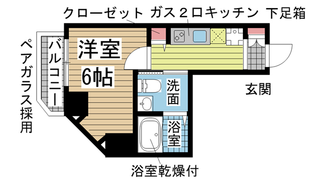 u-ro湊川公園前 1004|神戸市兵庫区下沢通(神戸市営地下鉄線湊川公園駅)のマンション間取 u-ro湊川公園前 1004|神戸市兵庫区下沢通(神戸市営地下鉄線湊川公園駅)のマンション間取