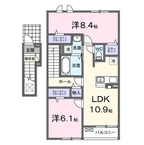 エクセルテラス 203|明石市大久保町谷八木(JR山陽本線大久保駅)のアパート間取 エクセルテラス 203|明石市大久保町谷八木(JR山陽本線大久保駅)のアパート間取