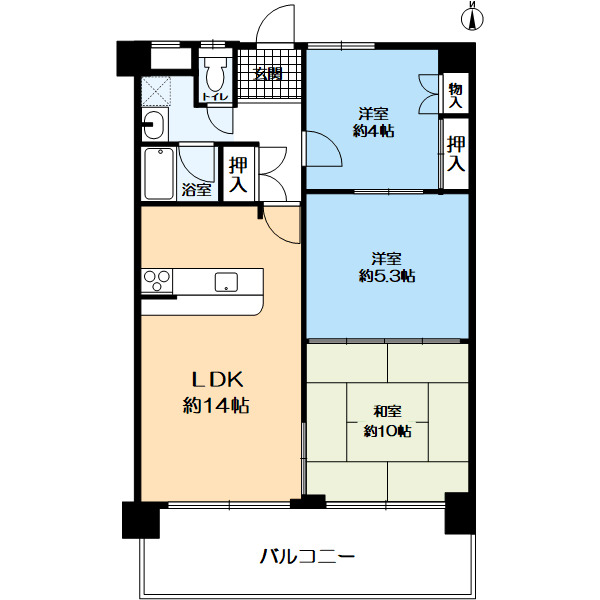 ビラ朝霧 302|明石市朝霧南町(JR山陽本線朝霧駅)のマンション間取 ビラ朝霧 302|明石市朝霧南町(JR山陽本線朝霧駅)のマンション間取