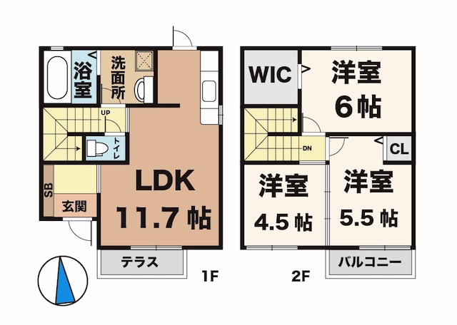 クレサン 102|神戸市垂水区野田通(JR山陽本線垂水駅)のタウンハウス間取 クレサン 102|神戸市垂水区野田通(JR山陽本線垂水駅)のタウンハウス間取