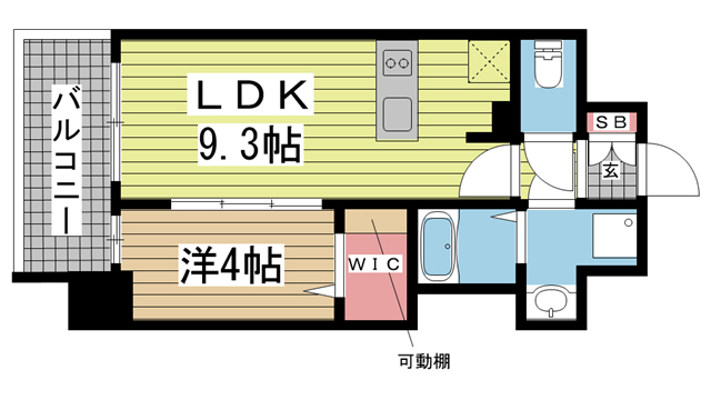 エスライズ神戸三宮山手通弐番館 904|神戸市中央区国香通(JR東海道本線(近畿)三ノ宮駅)のマンション間取 エスライズ神戸三宮山手通弐番館 904|神戸市中央区国香通(JR東海道本線(近畿)三ノ宮駅)のマンション間取