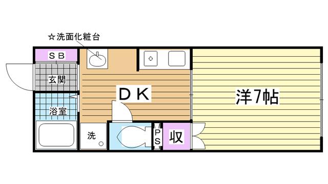 レジデンスM 202|神戸市長田区長田町(神戸高速線高速長田駅)のアパート間取 レジデンスM 202|神戸市長田区長田町(神戸高速線高速長田駅)のアパート間取