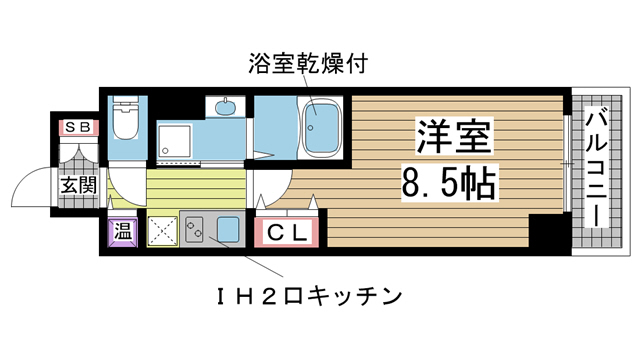 カスタリア三宮 1205|神戸市中央区磯辺通(JR東海道本線(近畿)三ノ宮駅)のマンション間取 カスタリア三宮 1205|神戸市中央区磯辺通(JR東海道本線(近畿)三ノ宮駅)のマンション間取
