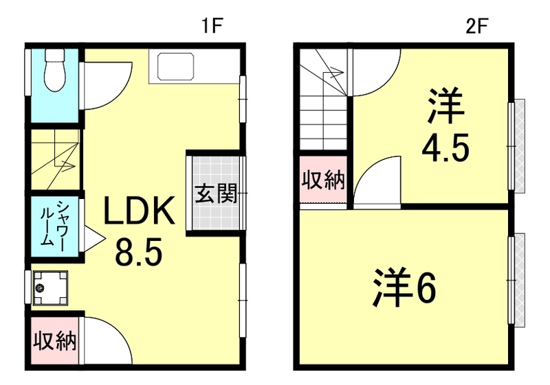 御崎本町2丁目貸家 1-2F|神戸市兵庫区御崎本町(JR和田岬線和田岬駅)の貸家間取 御崎本町2丁目貸家 1-2F|神戸市兵庫区御崎本町(JR和田岬線和田岬駅)の貸家間取
