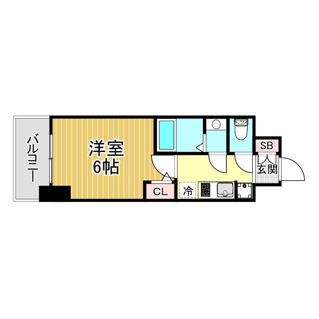 アドバンス神戸ラシュレ 1009|神戸市兵庫区西多聞通(JR東海道本線(近畿)神戸駅)のマンション間取 アドバンス神戸ラシュレ 1009|神戸市兵庫区西多聞通(JR東海道本線(近畿)神戸駅)のマンション間取