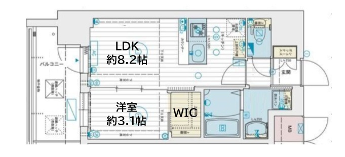 エステムコート三宮EASTⅤルシーダ 1105|神戸市中央区脇浜町(阪神本線春日野道駅)のマンション間取 エステムコート三宮EASTⅤルシーダ 1105|神戸市中央区脇浜町(阪神本線春日野道駅)のマンション間取