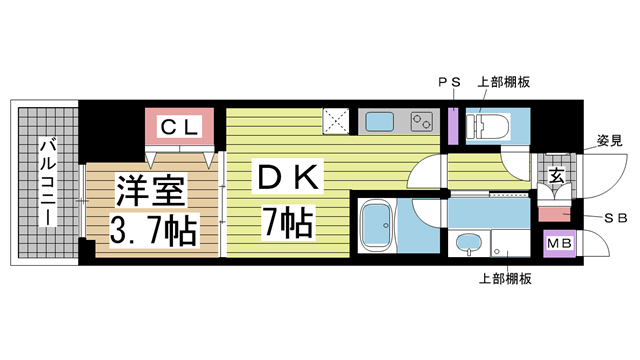 レオンコンフォート神戸駅前 505|神戸市中央区古湊通(JR東海道本線(近畿)神戸駅)のマンション間取 レオンコンフォート神戸駅前 505|神戸市中央区古湊通(JR東海道本線(近畿)神戸駅)のマンション間取