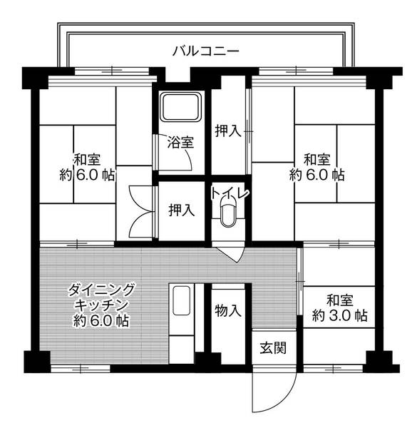ビレッジハウス鈴蘭台3号棟 0303|神戸市北区鈴蘭台東町(神戸電鉄有馬線鈴蘭台駅)のマンション間取 ビレッジハウス鈴蘭台3号棟 0303|神戸市北区鈴蘭台東町(神戸電鉄有馬線鈴蘭台駅)のマンション間取