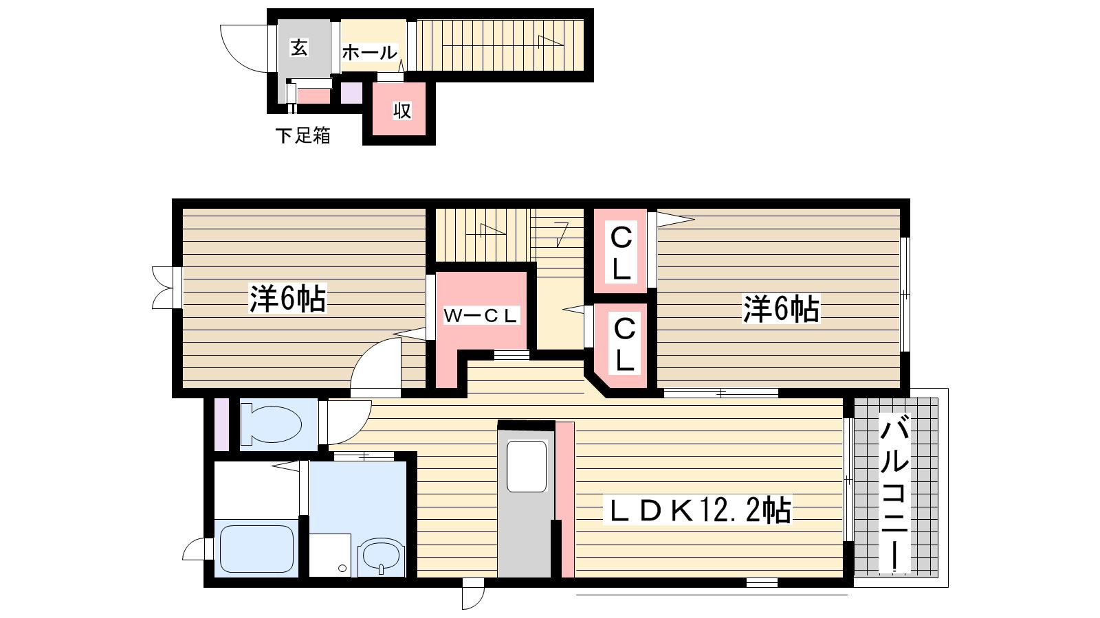 コージーコート朝霧Ⅱ番館|明石市大蔵谷奥(JR山陽本線朝霧駅)のハイツ間取 コージーコート朝霧Ⅱ番館|明石市大蔵谷奥(JR山陽本線朝霧駅)のハイツ間取