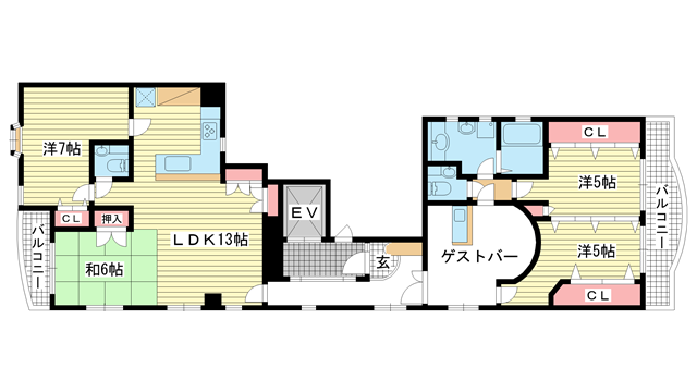 セイシェル神戸|神戸市中央区元町通(神戸高速線花隈駅)のマンション間取 セイシェル神戸|神戸市中央区元町通(神戸高速線花隈駅)のマンション間取