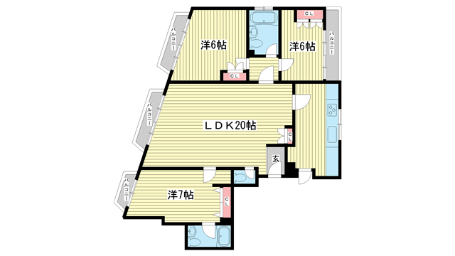 第3スカイマンション|神戸市中央区北野町(神戸市営地下鉄線三宮駅)のマンション間取 第3スカイマンション|神戸市中央区北野町(神戸市営地下鉄線三宮駅)のマンション間取