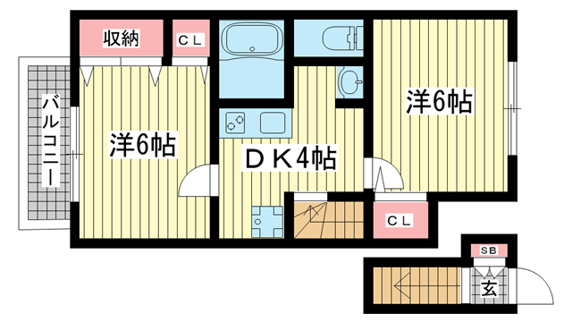 リバーサイド山手B棟|神戸市中央区中山手通(神戸市営地下鉄線大倉山駅)のアパート間取 リバーサイド山手B棟|神戸市中央区中山手通(神戸市営地下鉄線大倉山駅)のアパート間取