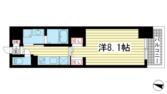 ジアコスモ神戸三宮|神戸市中央区琴ノ緒町(JR東海道本線(近畿)三ノ宮駅)のマンション間取 ジアコスモ神戸三宮|神戸市中央区琴ノ緒町(JR東海道本線(近畿)三ノ宮駅)のマンション間取